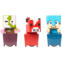 Minecraft Minecart Mini-Figure Zombie Pigman, Diamond Steve, And Mooshroom 3-Pack   564910348